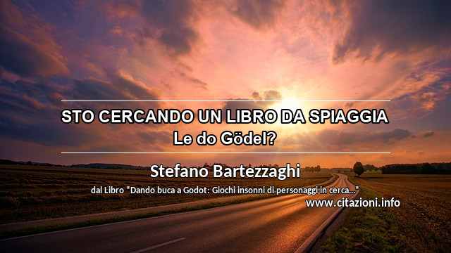 “STO CERCANDO UN LIBRO DA SPIAGGIA Le do Gödel?”
