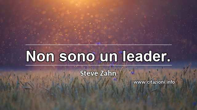 “Non sono un leader.”