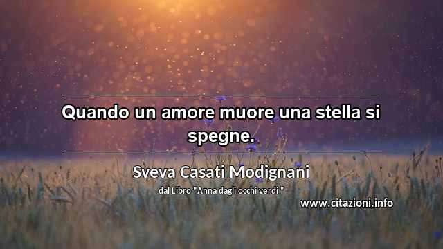 “Quando un amore muore una stella si spegne.”