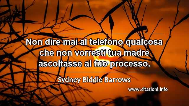 “Non dire mai al telefono qualcosa che non vorresti tua madre ascoltasse al tuo processo.”