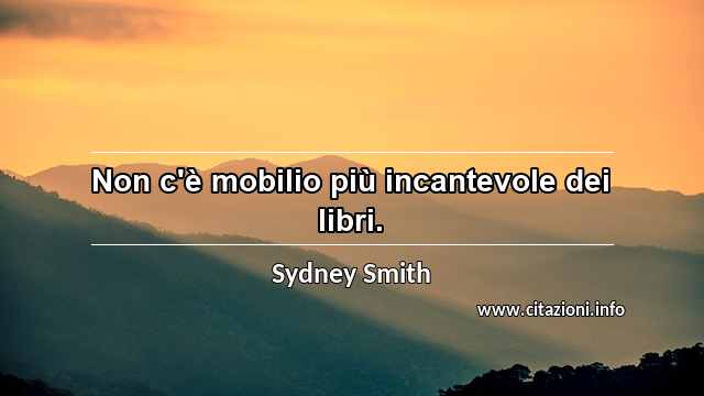 “Non c'è mobilio più incantevole dei libri.”
