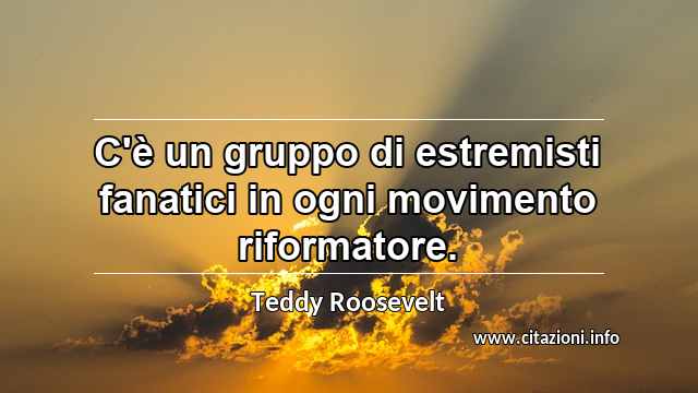 “C'è un gruppo di estremisti fanatici in ogni movimento riformatore.”