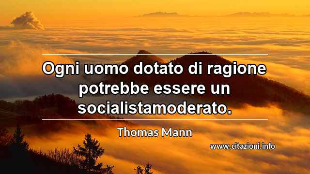 “Ogni uomo dotato di ragione potrebbe essere un socialistamoderato.”