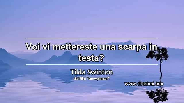 “Voi vi mettereste una scarpa in testa?”