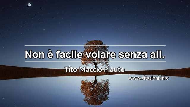 “Non è facile volare senza ali.”