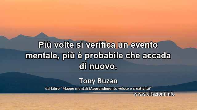 “Più volte si verifica un evento mentale, più è probabile che accada di nuovo.”