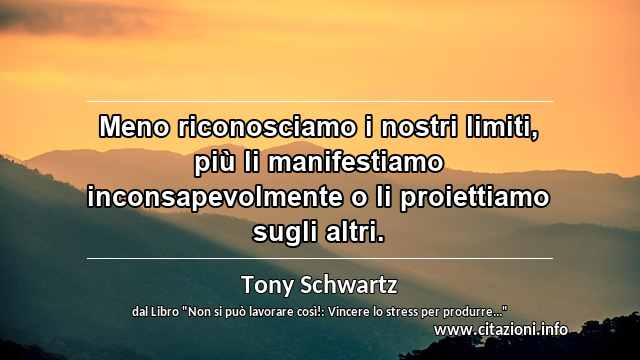 “Meno riconosciamo i nostri limiti, più li manifestiamo inconsapevolmente o li proiettiamo sugli altri.”