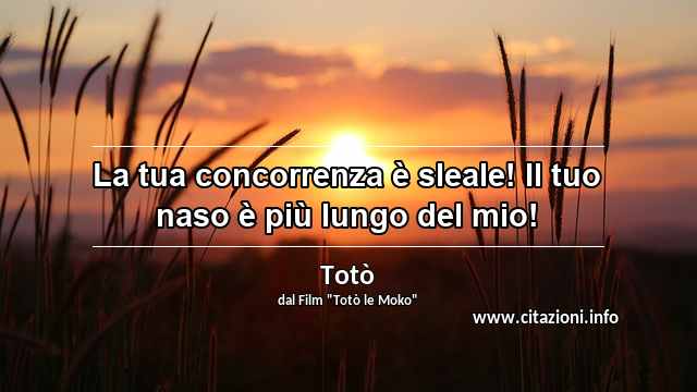 “La tua concorrenza è sleale! Il tuo naso è più lungo del mio!”