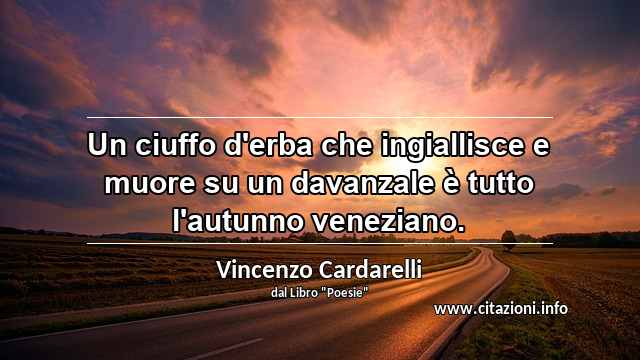 “Un ciuffo d'erba che ingiallisce e muore su un davanzale è tutto l'autunno veneziano. ”