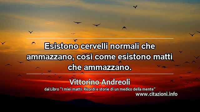 “Esistono cervelli normali che ammazzano, così come esistono matti che ammazzano.”