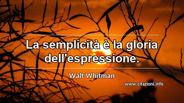 “La semplicità è la gloria dell'espressione.”