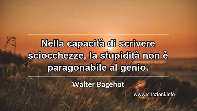 “Nella capacità di scrivere sciocchezze, la stupidità non è paragonabile al genio.”