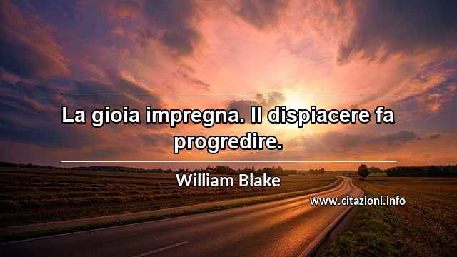“La gioia impregna. Il dispiacere fa progredire.”