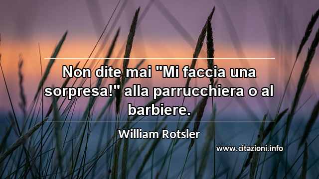Non dite mai "Mi faccia una sorpresa!" alla parrucchiera o al barbiere.