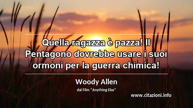 “Quella ragazza è pazza! Il Pentagono dovrebbe usare i suoi ormoni per la guerra chimica!”