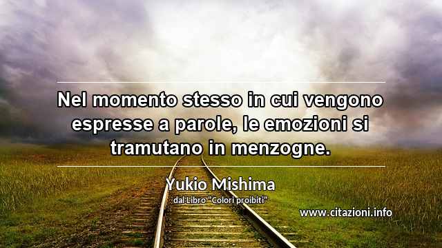“Nel momento stesso in cui vengono espresse a parole, le emozioni si tramutano in menzogne.”