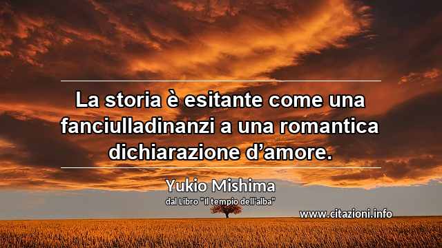 “La storia è esitante come una fanciulladinanzi a una romantica dichiarazione d’amore.”