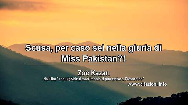 “Scusa, per caso sei nella giuria di Miss Pakistan?!”